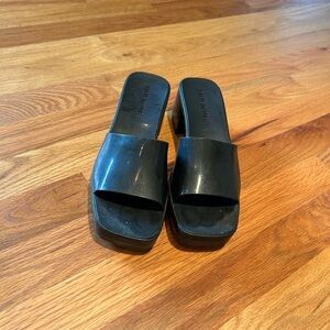 Steve Madden Black Slide Sandals